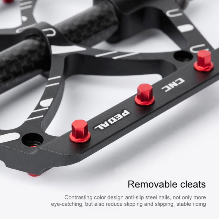PROMEND PD-M52C 1 Pair Bicycle Aluminum Alloy + Carbon Fiber Tube Bearing Pedals, PD-M52C