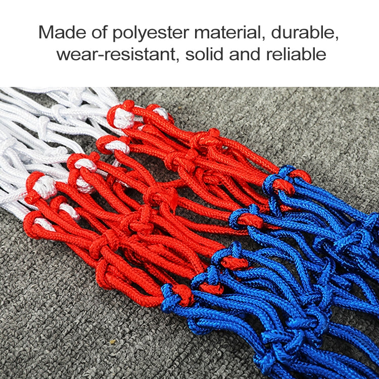 Bold Edition Polyester Rope Basketball Frame Net (White Red Blue), Bold Edition