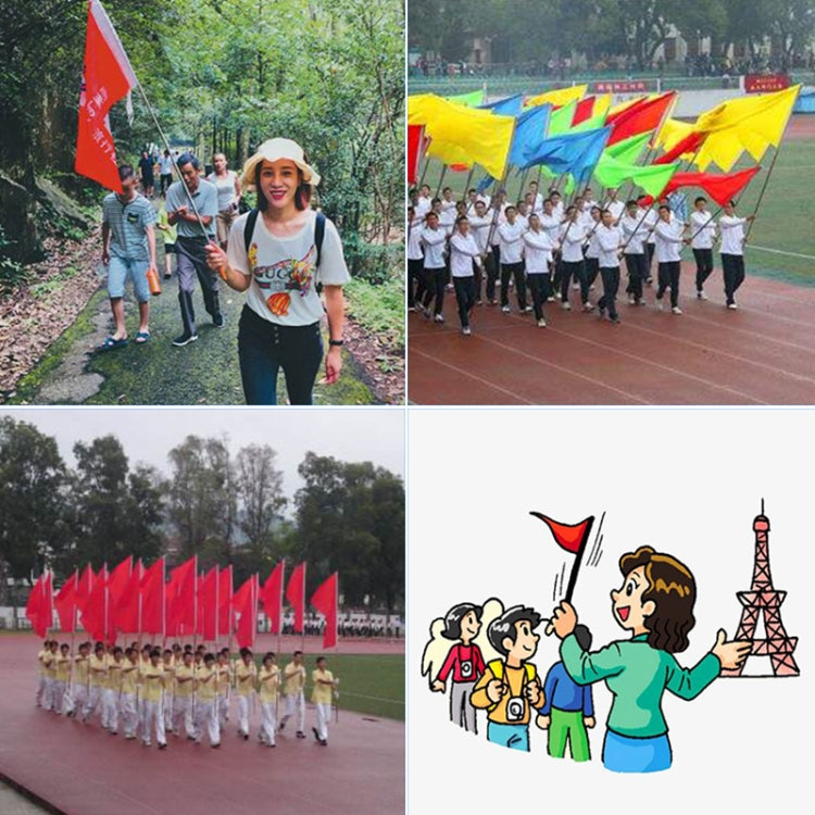 1M 5 Knots Telescopic Stainless Steel Rubber Sleeve Teaching Stick Guide Signal Flag, Random Color Delivery, 1M 5 Knots
