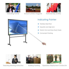 1.6M 7 Knots Telescopic Stainless Steel Rubber Sleeve Teaching Stick Guide Signal Flag, Random Color Delivery, 1.6M 7 Knots
