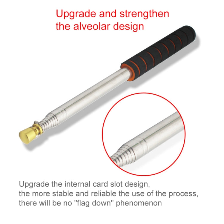 3M 11 Knots Telescopic Stainless Steel Sponge Golden Head Teaching Stick Guide Signal Flag, 3M 11 Knots