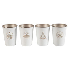 AOTU AT6657-2 4pcs Outdoor Camping Folding Stainless Steel Water Cup Set
