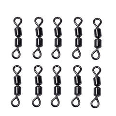 100 PCS 8 Word Shape Fishing Rolling Swivels Dual Rings Connector