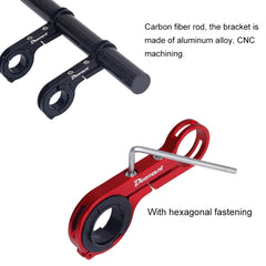 HLD-208 Mountainous Bicycle Carbon Fiber Handlebar Extension Frame Flashlight Bracket, Carbon Fiber Black