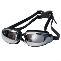 Electroplating Anti-fog Silicone Swimming Goggles for Adults, Suitable for 200 Degree Myopia, 200 Degree Myopia