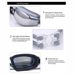 Electroplating Anti-fog Silicone Swimming Goggles for Adults, Suitable for 200 Degree Myopia, 200 Degree Myopia