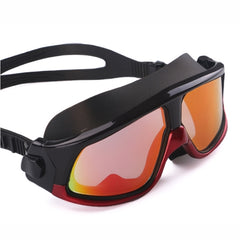 Colorful Large Frame Electroplating Anti-fog Silicone Swimming Goggles for Adults, 8801 (Red + Black), 8801 (Yellow + Black), 8801 (Blue + Black)
