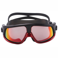Colorful Large Frame Electroplating Anti-fog Silicone Swimming Goggles for Adults, 8801 (Red + Black), 8801 (Yellow + Black), 8801 (Blue + Black)