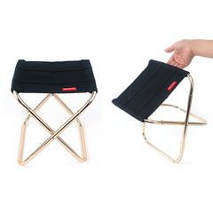 CLS Outdoor Portable Aluminum Alloy Fishing Barbecue Folding Stool, Size: 24.8*22.5*27cm, CLS Folding Stool(Black)