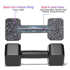 6KG A Pair Household Glue Fitness Hexagon Dumbbells, 6KG