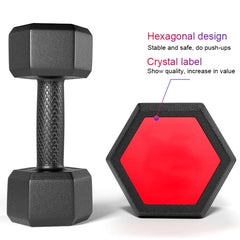 20KG A Pair Household Glue Fitness Hexagon Dumbbells, 20KG