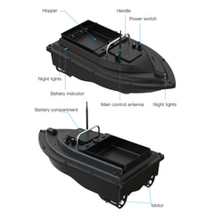 D16B GPS Double Motors Outdoor Rc Bait Fishing Boat, EU Plug, D16B GPS (US Plug), D16B GPS (EU Plug)