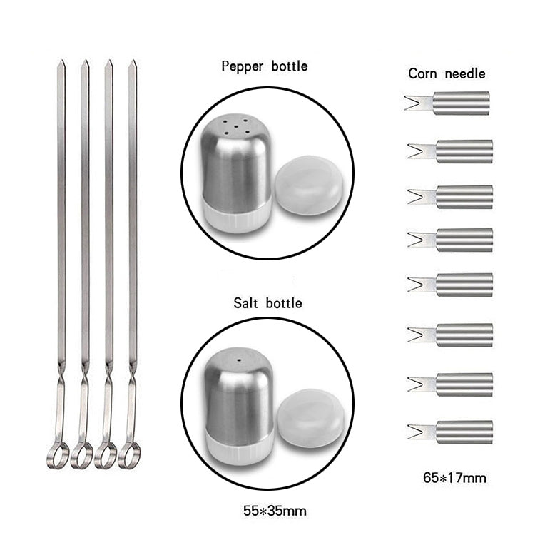 18 in 1 Outdoor Tableware Set Camping Barbecue Tableware Picnic Tool Set with Thermometer, 18 in 1, with Thermometer