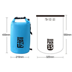 Outdoor Waterproof Single Shoulder Bag Dry Sack PVC Barrel Bag, Capacity: 15L, Capacity: 15L (Pink), Capacity: 15L (Green), Capacity: 15L (Sky Blue), Capacity: 15L (Yellow), Capacity: 15L (Black), Capacity: 15L (Dark Blue), Capacity: 15L (Orange)