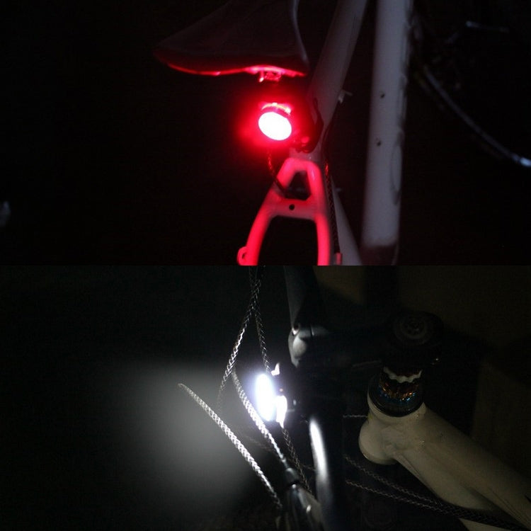 COB Lamp Bead 160LM USB Charging Four-speed Waterproof Bicycle Headlight / Taillight Set,  Red + White Light 650MA, Red + White Light