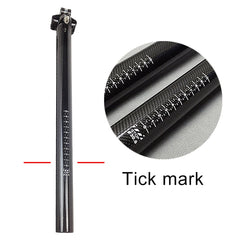 TOSEEK 3K Carbon Fiber Mountain Bike Road Bike Bicycle Seat Tube Seatpost Seat Fitting Seat Pole Bicycle Fittings, Size: 31.6x400mm, 31.6x400mm