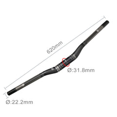 TOSEEK Full Carbon Fiber Road Bike Bent Handlebar, Size: 620mm (Matte), 620mm