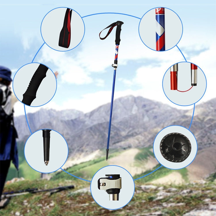 5 Node Portable Foldable Aluminium Alloy Alpenstocks Trekking Poles, Folding Length : 35CM, Folding Length : 35CM (Black), Folding Length : 35CM (Green), Folding Length : 35CM (Blue), Folding Length : 35CM (Red)