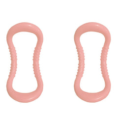 2 PCS PP Double Massage Point Yoga Circle Fascia Stretching Ring Pilates Resistance Ring, Light Pink