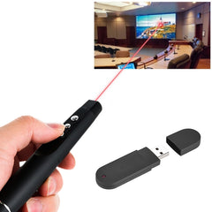 2.4GHz Wireless Laser PowerPoint Page Turning Pen Multimedia Wireless Presentation Projection Pen with USB Receiver, Remote Control Distance: 30m, 30m
