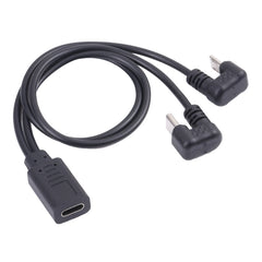 U-shaped USB-C / Type-C Male + Micro USB Male to USB-C / Type-C Female Cable, Type-C + Micro USB to Type-C