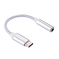 USB-C / Type-C Male to 3.5mm Female Weave Texture Audio Adapter, Length: about 10cm, Silver, Gold