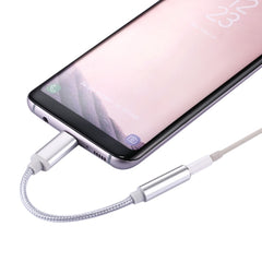 USB-C / Type-C Male to 3.5mm Female Weave Texture Audio Adapter, Length: about 10cm, Silver, Gold