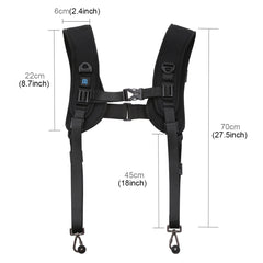 PULUZ 2 in 1 Multi-functional Bundle Waistband Strap + Double Shoulders Strap Kits with Hook for SLR / DSLR Cameras, 2 in 1 Kits