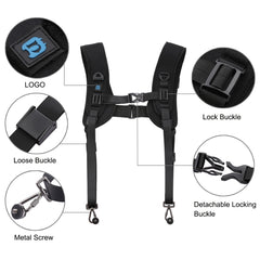 PULUZ 2 in 1 Multi-functional Bundle Waistband Strap + Double Shoulders Strap Kits with Hook for SLR / DSLR Cameras, 2 in 1 Kits
