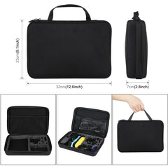 PULUZ 50 in 1 Accessories Total Ultimate Combo Kits with EVA Case (Chest Strap + Suction Cup Mount + 3-Way Pivot Arms + J-Hook Buckle + Wrist Strap + Helmet Strap + Extendable Monopod + Surface Mounts + Tripod Adapters + Storage Bag + Handlebar Mount) ...