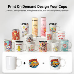 500pcs 250ml Disposable Paper Cup Custom Made Print On Your Demand, Alphabet