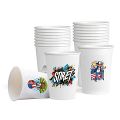 500pcs 250ml Disposable Paper Cup Custom Made Print On Your Demand, Alphabet
