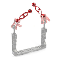 PULUZ 5.0 inch 12.6cm Aluminum Alloy Dual Balls Arm, Ball Diameter: 25mm, 5.0 inch (Red), 5.0 inch (Blue)