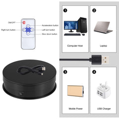 PULUZ 15cm Adjusting Speed Rotating Turntable Display Stand, Load: 3kg, 15cm Load 3kg Black, 15cm Load 3kg White
