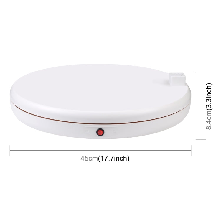 PULUZ 45cm Remote Control Adjusting Speed Rotating Turntable Display Stand with Power Socket, White, Load 100kg, 45cm Load 100kg White US Plug with Power Socket, 45cm Load 100kg White UK Plug with Power Socket                                           ...