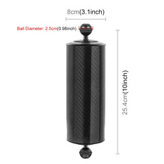 PULUZ 10.0 inch 25.4cm Length 80mm Diameter Dual Balls Carbon Fiber Floating Arm, Ball Diameter: 25mm, Buoyancy: 800g, 10 inch 800g Buoyancy