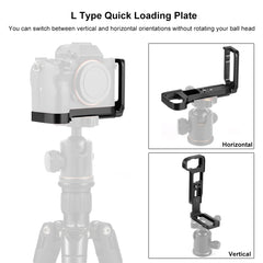 PULUZ 1/4 inch Vertical Shoot Quick Release L Plate Bracket Base Holder for Sony A9 (ILCE-9) / A7 III/ A7R III, For Sony A9 (Black), For Sony A9 (Red)