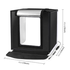 PULUZ 40cm Folding Portable White Light Dimmable Photo Lighting Studio Shooting Tent Box Kit with 6 Colors (Black, Orange, White, Red, Green, Blue) Backdrops, 40cm Box(US), 40cm Box(UK), 40cm Box(EU), 40cm Box(AU)