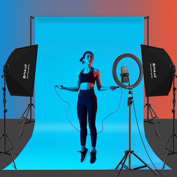 PULUZ 50x70cm Studio Softbox + 2m Tripod Mount + 4 x 220V E27 20W 5700K White Light LED Light Bulb Photography Lighting Kit, 4 x Bulb EU Plug, 4 x Bulb US Plug