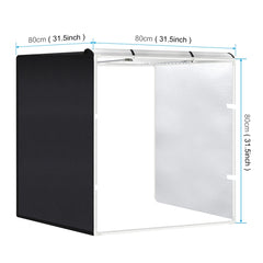 PULUZ 80cm Folding Portable 72W White Light Photo Lighting Studio Shooting Tent Box Kit with 3 Colors Black / White / Orange Backdrops, 80cm Box(US), 80cm Box(EU), 80cm Box(AU), 80cm Box(UK)