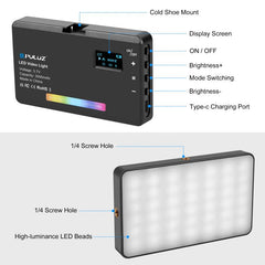PULUZ Pocket 140 LEDs RGB Full Color Beauty Fill Light Handheld Photography LED Light, 140 LED