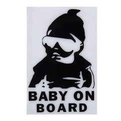 Baby On Board Pattern Vinyl Car Sticker, Size: 20cm x 13cm, Black