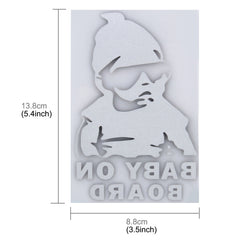 Baby On Board Pattern Vinyl Car Sticker, Size: 20cm x 13cm, Black