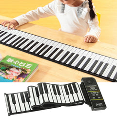 88 Keys Portable MIDI Silicone Flexible Roll Up Piano, Keyboard: 133 x 14.2 x 0.6cm, 88 Keys Roll Up Piano