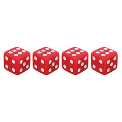 Universal 8mm Dice Style Plastic Car Tire Valve Caps, Pack of 4, Dice Shape 3, Dice Style 3