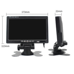 7.0 inch Car Monitor / Surveillance Cameras Monitor with Adjustable Angle Holder & Remote Controller, Dual Video Input, 7.0 inch, Dual Video Input