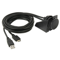 USB 2.0 & Mini HDMI (Type-C) Male to USB 2.0 & HDMI (Type-A) Female Adapter Cable with Car Flush Mount, Length: 2m, USB 2.0 & Mini HDMI Male to USB 2.0 & HDMI Female