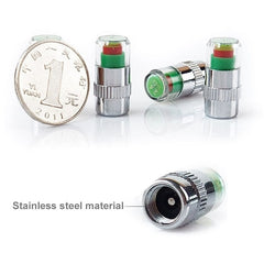 4 PCS 2.4 Bar Tire Pressure Detection Screw Cap, Tire Pressure Detection Screw Cap
