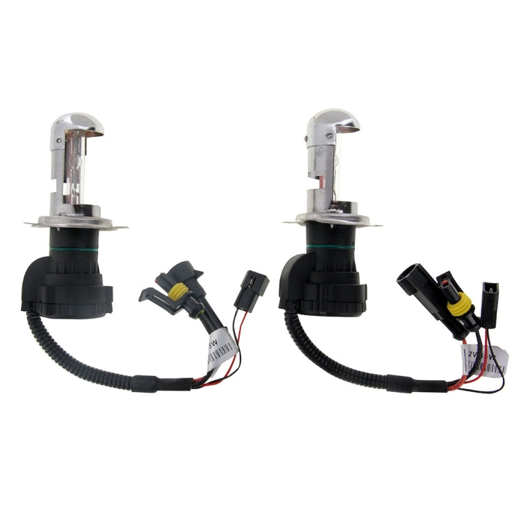 DC12V 35W H4-3 HID Xenon Light Single Beam Super Vision Waterproof Head Lamp with One Cable, Color Temperature: 6000K, Pack of 2, H4