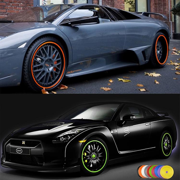 Universal Decorative Scratchproof Stickup 8M Flexible Car Wheel Hub TRIM Mouldings Decoration Strip, 15 inch, 8m